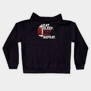 Football Player Eat Sleep Kids Hoodie